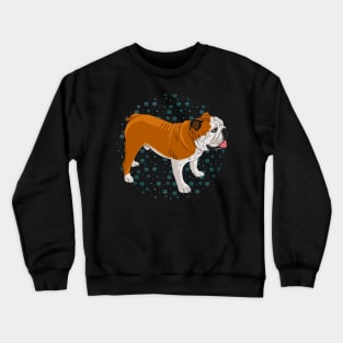 Lazy English Bulldog In Winter Season Crewneck Sweatshirt